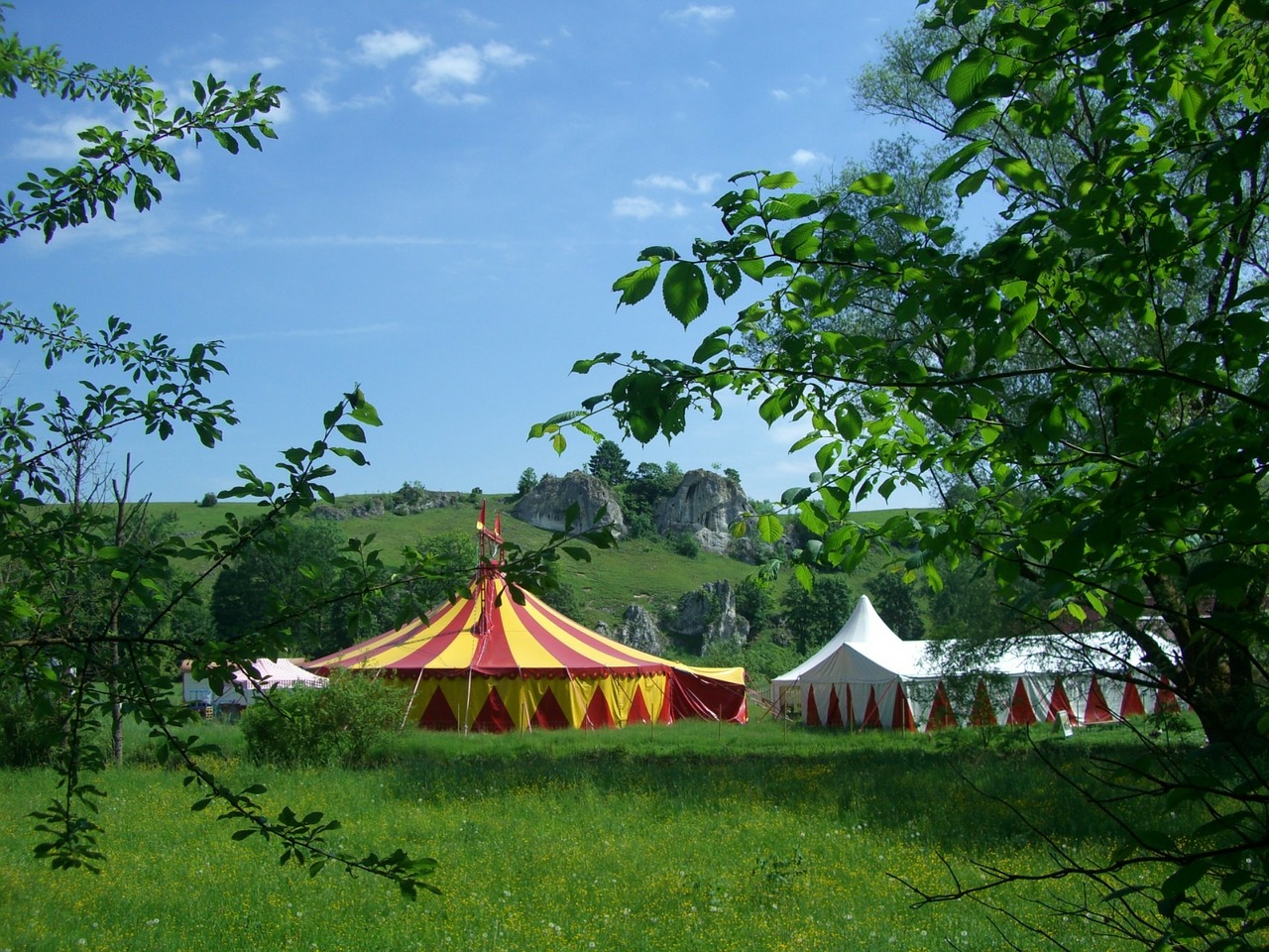 Another circus tent and other fabric structures built using event labour hire.